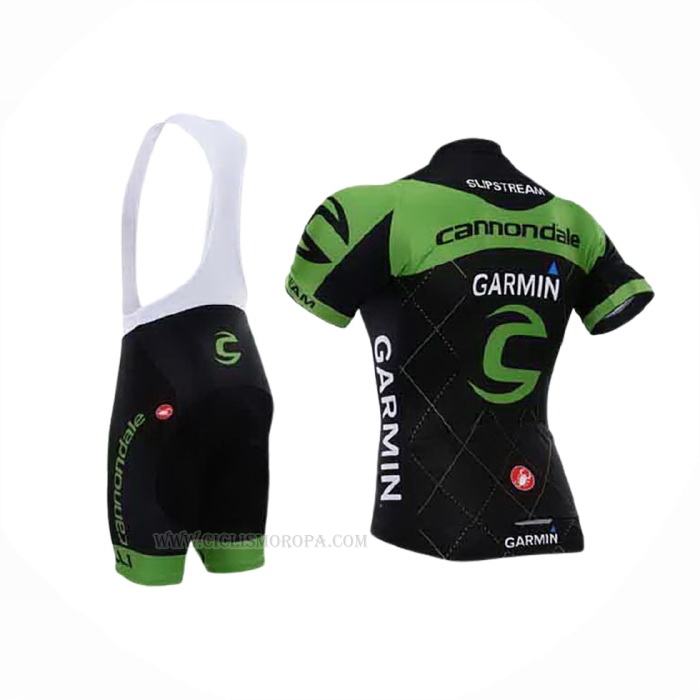 2015 Ropa Ciclismo Cannondale Verde Negro Mangas Corta y Culotte Corto